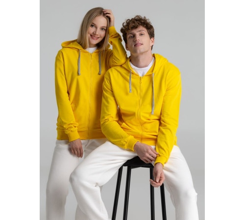Толстовка на молнии с капюшоном Unit Siverga, желтая
