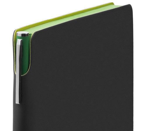 Ежедневник Flexpen Black, недатированный, черный с зеленым