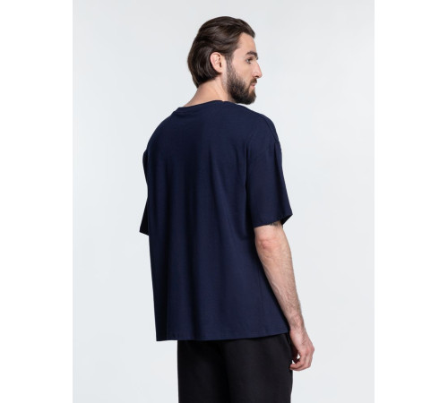 Футболка унисекс оверсайз Crosstown, темно-синяя