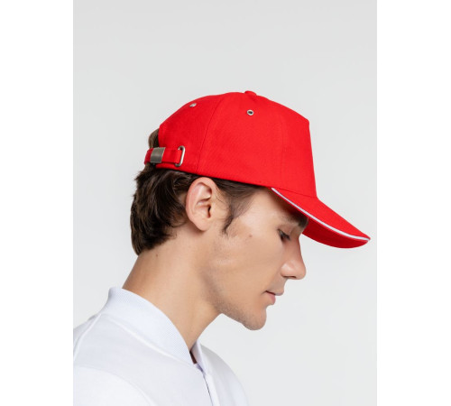 Бейсболка Classic, красная с белым кантом