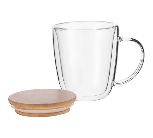 Кружка с двойными стенками Kupla с бамбуковой крышкой