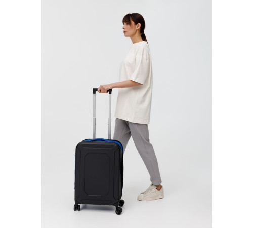 Чемодан Platta, черный с синим