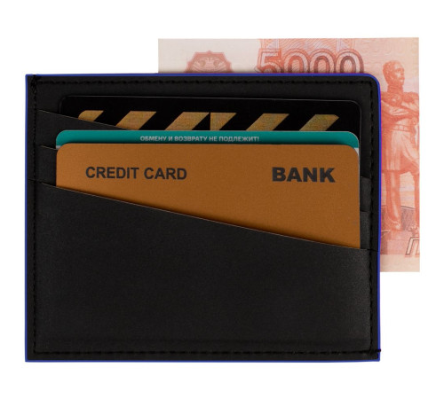 Картхолдер Multimo, черный с синим