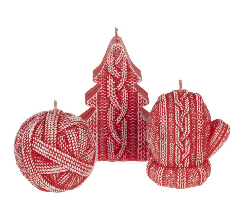 Свеча Kniteam, елка, красная