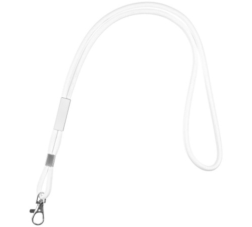 Шнурок для бейджа Tube Metal, белый