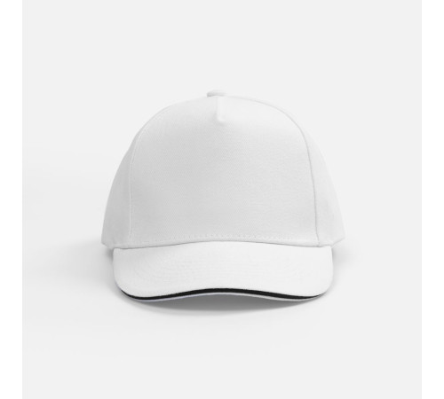 Бейсболка Classic 2.0, белая с темно-синим кантом