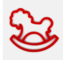 Подвеска «Лошадка-качалка», 3D-печать, красная