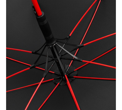 Зонт-трость с цветными спицами Color Style, красный с черной ручкой
