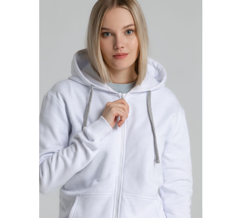 Толстовка на молнии с капюшоном Unit Siverga Heavy, белая