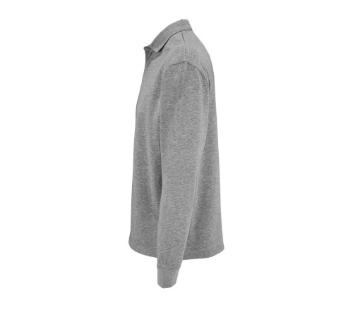 Рубашка поло оверсайз с длинным рукавом Heritage, серый меланж