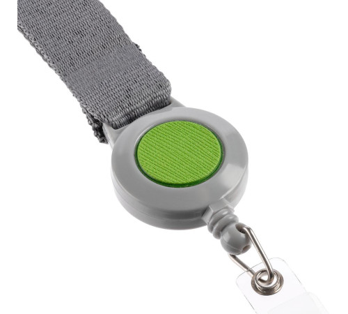 Чехол для карточки с лентой и ретрактором Devon, зеленый