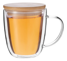 Кружка с двойными стенками Kupla с бамбуковой крышкой