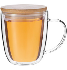 Кружка с двойными стенками Kupla с бамбуковой крышкой