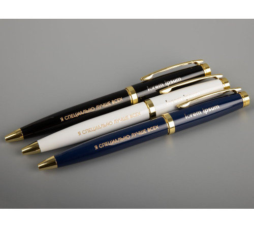 Ручка шариковая Letra Gold, глянцевая, черная