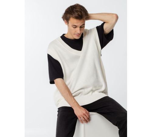 Жилет оверсайз унисекс Tad в сумке, молочно-белый