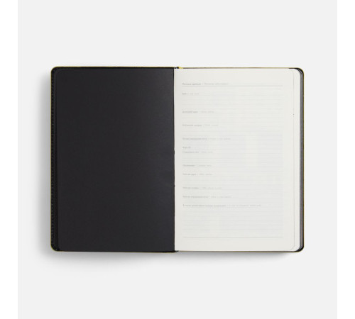 Ежедневник Alanis, недатированный, черный с желтым