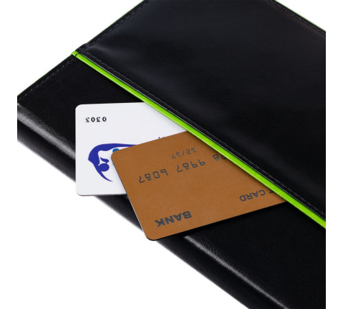 Ежедневник Alanis, недатированный, черный с зеленым