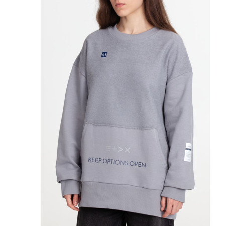 Свитшот оверсайз унисекс Vozduh, светло-серый