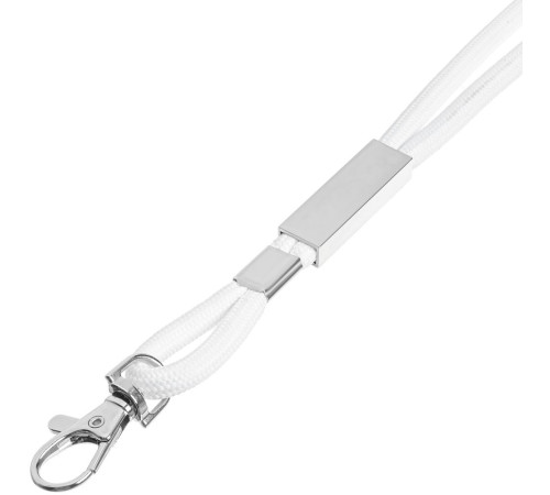 Шнурок для бейджа Tube Metal, белый