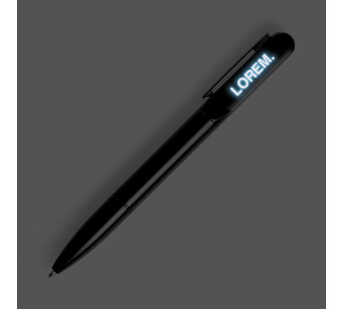 Ручка шариковая Lucenti с подсветкой логотипа, в футляре, черная