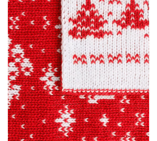 Плед Holidale, красный с молочным