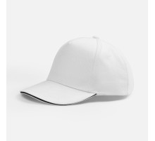 Бейсболка Classic 2.0, белая с темно-синим кантом