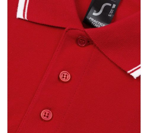 Рубашка поло мужская с контрастной отделкой Practice 270, красный/белый