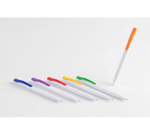 Ручка шариковая Pin, белая с красным