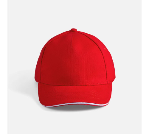 Бейсболка Long Beach, красная с белым