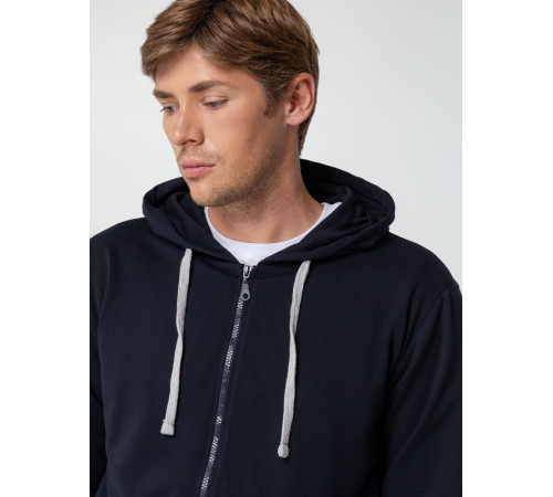 Толстовка на молнии с капюшоном Unit Siverga, темно-синяя