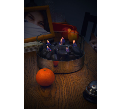 Настольный камин Magnifique с базальтовыми камнями, ver.2