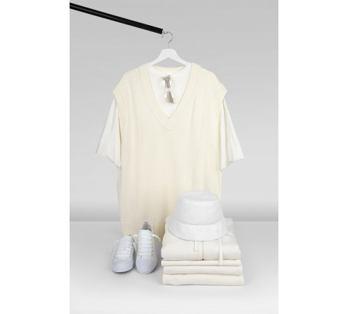 Футболка унисекс оверсайз T1, молочно-белая