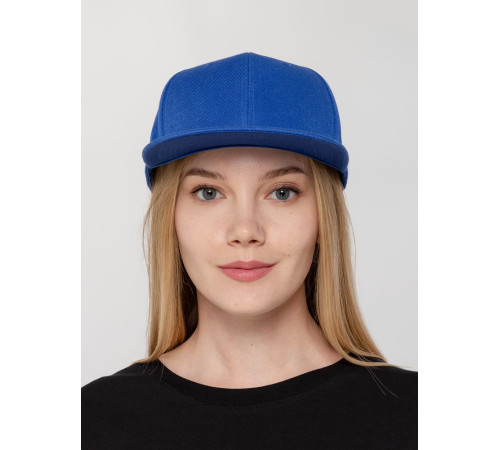 Бейсболка Snapback с прямым козырьком, ярко-синяя
