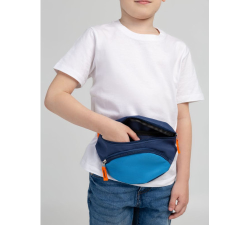 Поясная сумка детская Kiddo, синяя с голубым