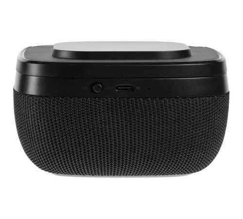 Колонка с беспроводной зарядкой Esca и подсветкой логотипа, черная