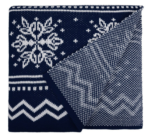 Плед Elnik, синий с молочно-белым