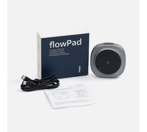 Складная станция беспроводной зарядки flowPad, серая