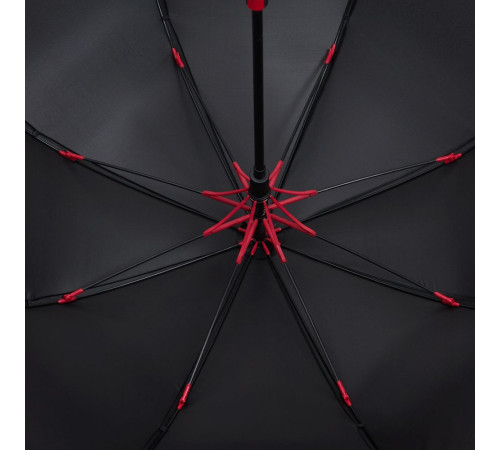 Зонт-трость Hidecolor с цветными спицами, черный с красным