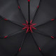 Зонт-трость Hidecolor с цветными спицами, черный с красным