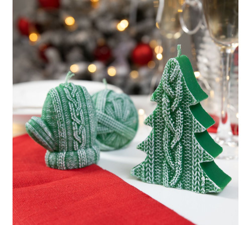 Свеча Kniteam, варежка, зеленая