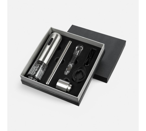 Винный набор Veritas, черный с серебристым