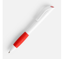 Ручка шариковая Grip, белая с красным