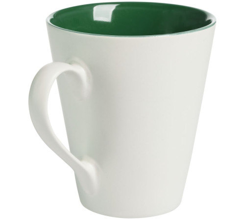 Кружка New Bell матовая, белая с зеленым