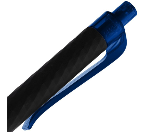 Ручка шариковая Prodir QS01 PRT-T Soft Touch, черная с синим