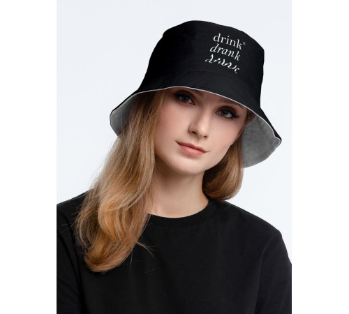 Панама Drunk со светящимся принтом, черная