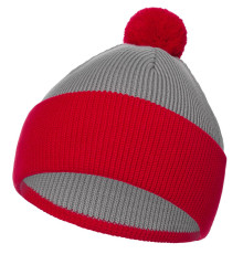 Шапка Snappy, светло-серая с красным