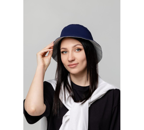 Панама Summer двусторонняя, синяя с серым