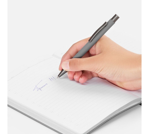 Ручка шариковая Atento Soft Touch, серая