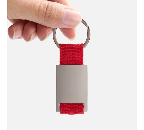Брелок Inlet с тканевой вставкой, красный