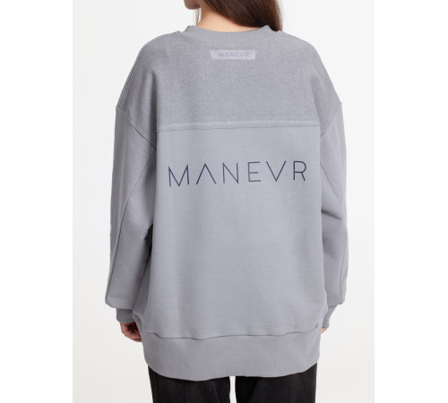 Свитшот оверсайз унисекс Vozduh, светло-серый